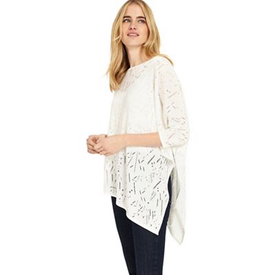 White melinda stitch detail knitted jumper